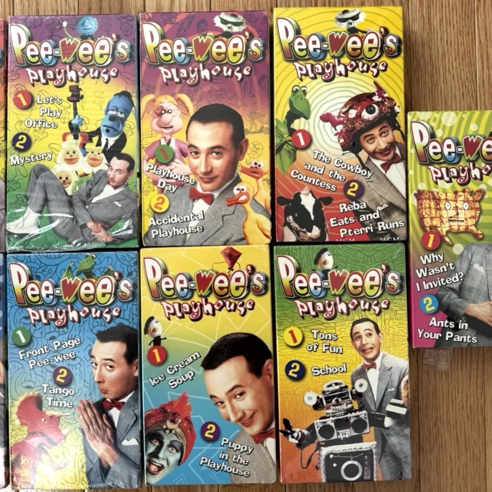 Pee Wee's Playhouse VHS Set of 11 Tapes - 9 are Factory Sealed PeeWee Herman